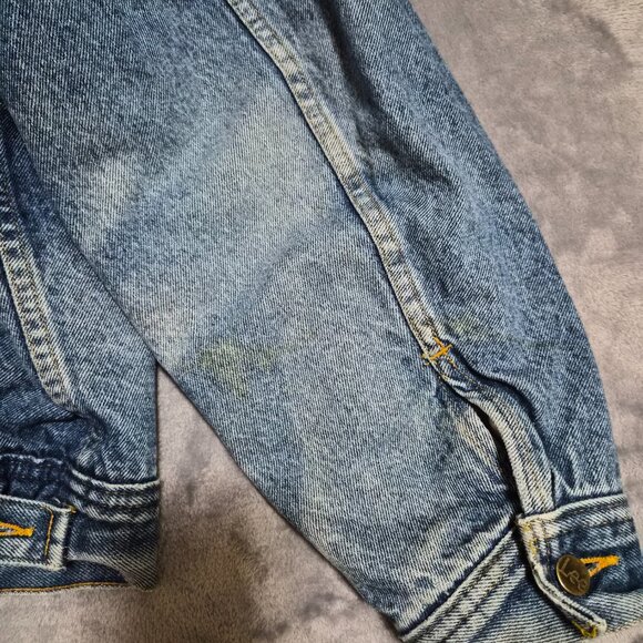 Vintage Lee Storm Rider Sherpa Lined Denim Jacket Men's 46 - Picture 15 of 16